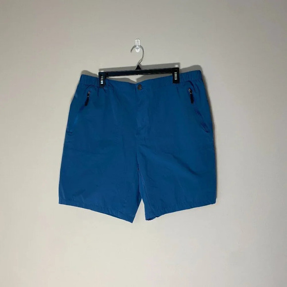 Pudolla Men's XXL 8" Nylon Outdoor Stretch Hiking Camping Activewear Shorts Blue - Picture 1 of 16